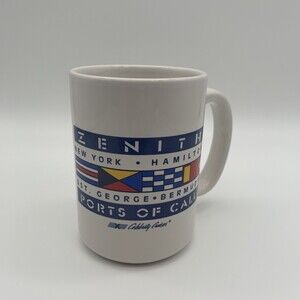 Celebity Cruises Zenith Ship Coffee Tea Mug Ports of Call New York Bermuda Vtg